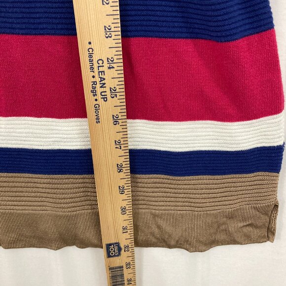 Chico's size XXL/4 Multi Color Striped Knit Crew Neck 3/4 Sleeve Sweater - Picture 4 of 9